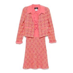 Chanel Y2K Multicolour Wool & Pink Silk Co-ord Set: Jacket & Dress